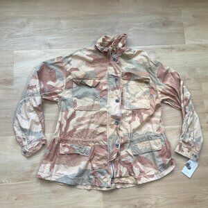 NWT Free People Women's Lead The Way Camouflage Field Jacket Taupe Small